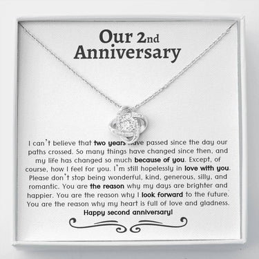 2nd Anniversary Love Knot Necklace - Love You This Much